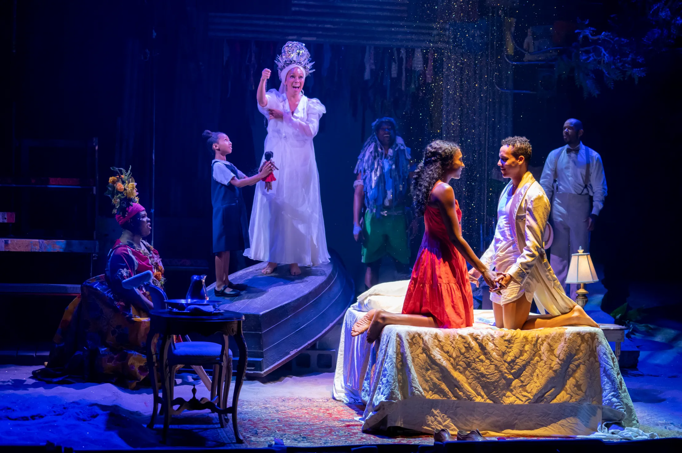 The company of the North American tour of Once On This iIsland. Photo by Joan Marcus, 2019.